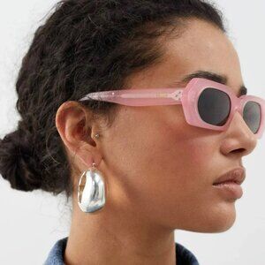Celine CL40243I 72J BRAND NEW Sunglasses Shiny Opal Pink Brown Rectangle Women